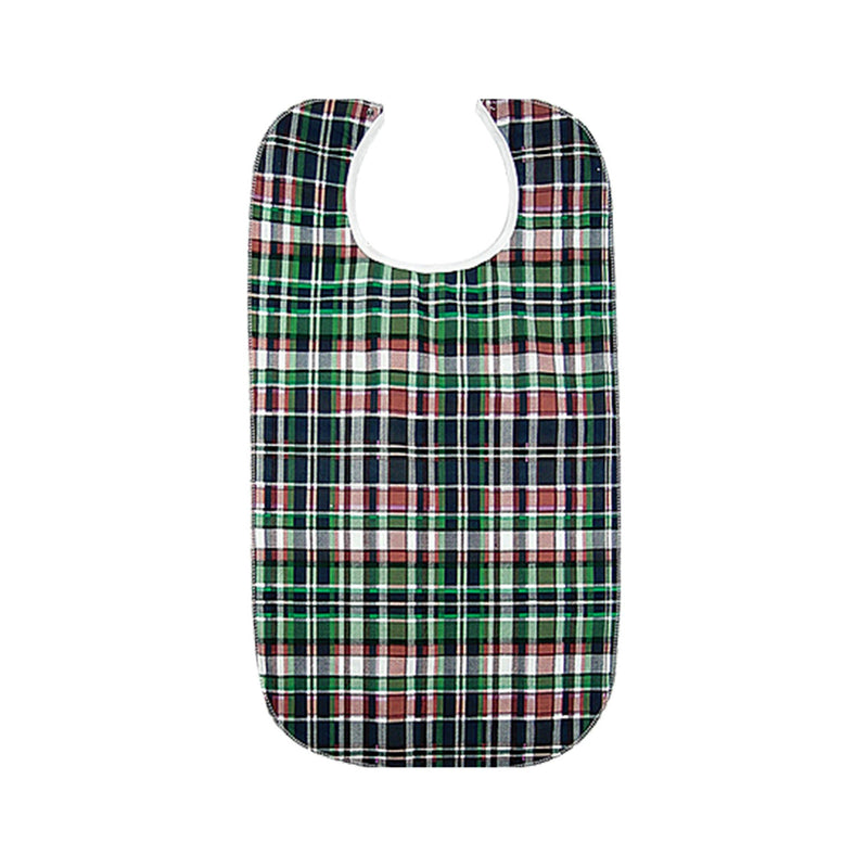 Beck's Classic Quilted Adult Bib, Highland Blue Plaid, 18 x 34 Inch