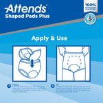 Attends® Shaped Bladder Control Pads, Plus