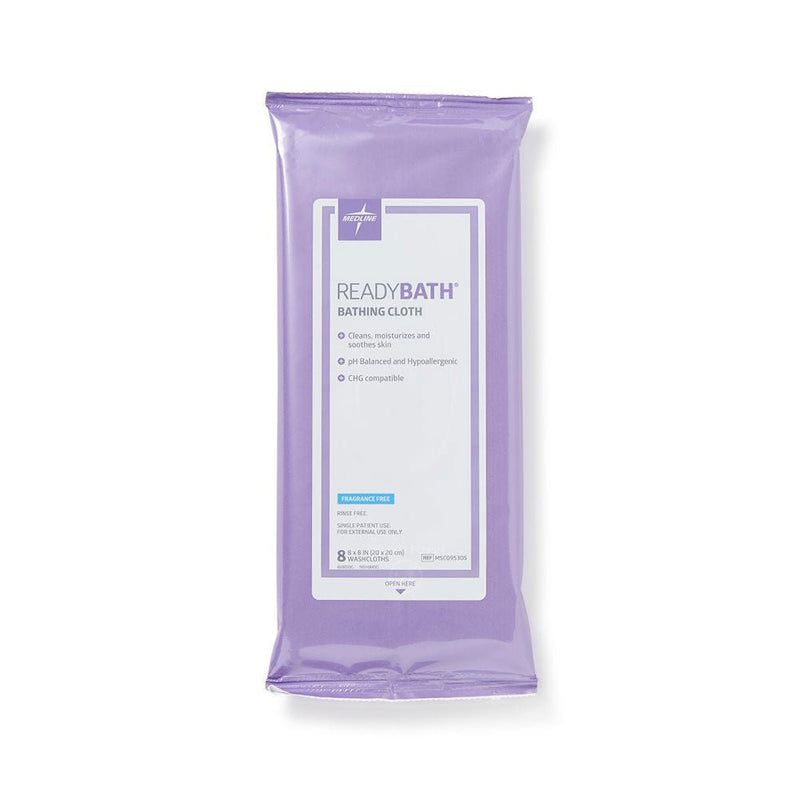 Rinse-Free Bath Wipe ReadyBath® Soft Pack Unscented 8 Count