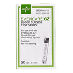 Blood Glucose Test Strips EvenCare® G2® 50 Strips per Pack For EvenCare® G2® Blood Glucose Monitoring System