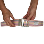 Posey® Gait Belt, Nickel Buckle, Pastel Striped, 54-Inch Length