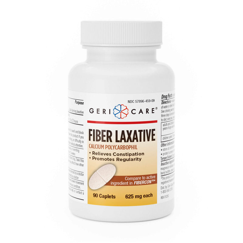 Laxative Geri-Care® Caplet 90 Per Bottle 625 mg Strength Calcium Polycarbophil