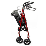 McKesson Bariatric Red Folding Steel Four-Wheel Rollator