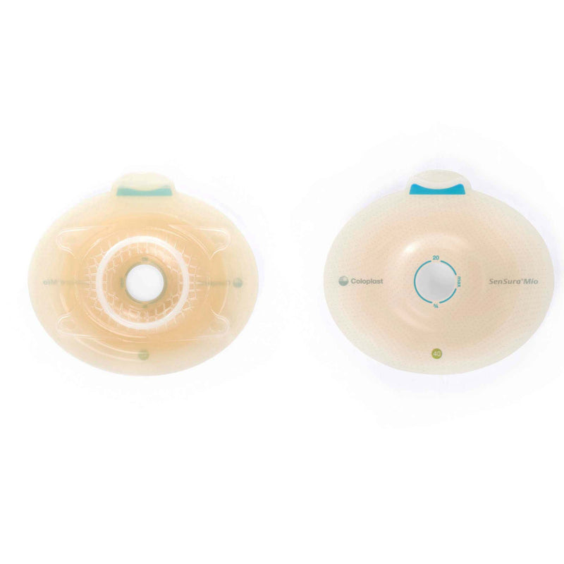 SenSura® Mio Click Convex Light Ostomy Barrier, 18 mm Stoma Opening, Green Match