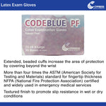 CodeBlue® PF Latex Extended Cuff Length Exam Glove, Extra Large, Blue