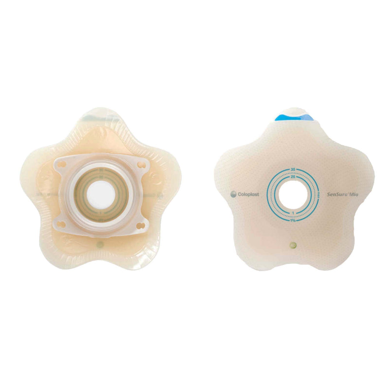 SenSura® Mio Click Convex Flip Ostomy Barrier, 20 mm Stoma Openings, Green Match