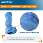 Boot Cover McKesson One Size Fits Most Knee High Foam Traction Strip Sole Blue NonSterile