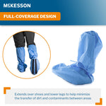 Boot Cover McKesson One Size Fits Most Knee High Foam Traction Strip Sole Blue NonSterile