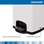 McKesson White Square Step-On Trash Can, 5 gallon