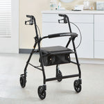 McKesson Folding Aluminum Four-Wheel Rollator, Black