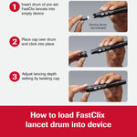 Accu-Chek FastClix Lancet, 30 Gauge, Preloaded Safety Drum, Track System