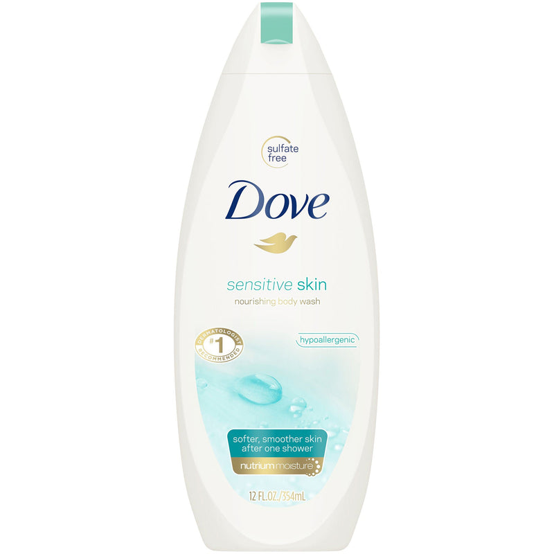Dove® Sensitive Skin Body Wash, Unscented, 12-ounce Bottle