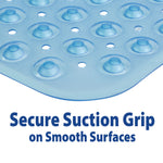 Theracare Bathtub Mat, Antifungal, Blue, 15 x 27 Inch