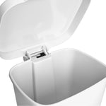 McKesson Waste Can with Step-On Pedal, Plastic, White, 14.37 x 15.16 x 18.9 Inch