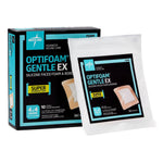 Foam Dressing Optifoam® Gentle EX 4 X 4 Inch With Border Waterproof Backing Silicone Face and Border Square Sterile