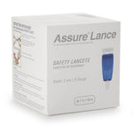 Assure® Lance 25G Safety Lancets, 25 gauge, 2 mm Depth, Dark Blue