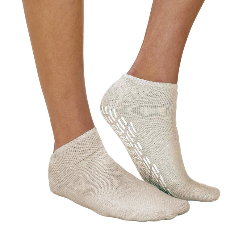 Care-Steps® Single Tread Slipper Socks, Large, Beige