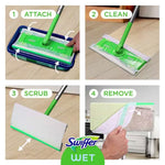 Saturated Wet Mop Pad Swiffer® Bound Edge White Cloth Disposable