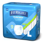 Absorbent Underwear FitRight® Extra Pull On with Tear Away Seams Adult Large Unisex Disposable Moderate Absorbency