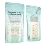 Breast Milk Storage Bag Zomee 8 oz. Food Grade Plastic Clear / Green