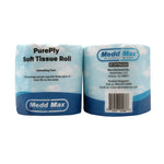 Toilet Tissue Pure Ply White 2-Ply Standard Size Cored Roll 500 Sheets 4 X 4 Inch