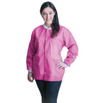 Lab Coat FitMe™ Raspberry Pink Medium Knee Length 3-Layer SMS Disposable