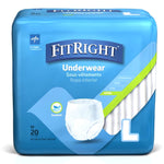 Absorbent Underwear FitRight® Extra Pull On with Tear Away Seams Adult Large Unisex Disposable Moderate Absorbency