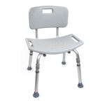 McKesson Removable Back Aluminum Bath Bench, 15.5 – 19.5 Inch, Gray