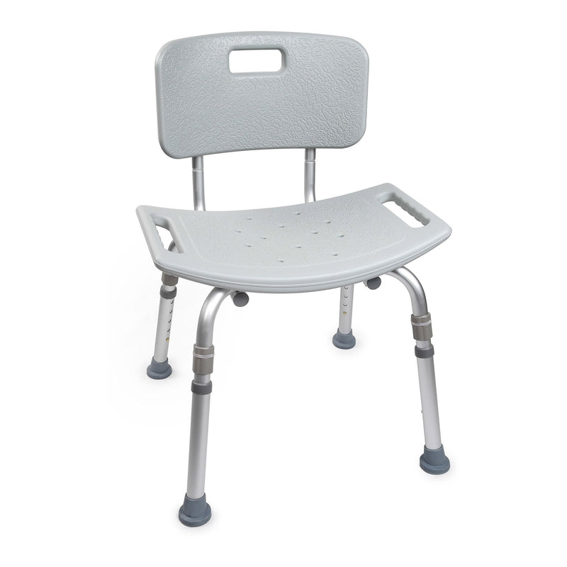 McKesson Removable Back Aluminum Bath Bench, 15.5 – 19.5 Inch, Gray