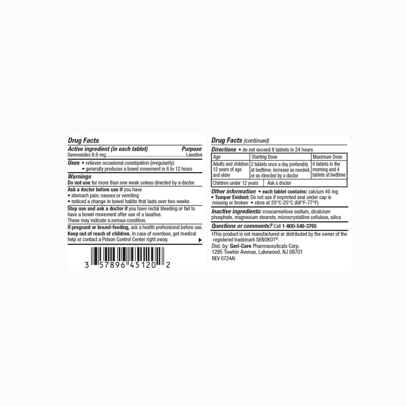 Geri-Care® Geri-Kot Senna Concentrate Natural Vegetable Laxative