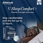 Attends® Sleep Comfort Premium Overnight Underwear, Large, 44 – 58 Inches