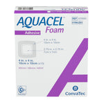 Aquacel® Silicone Adhesive with Border Silicone Foam Dressing, 4 x 4 Inch