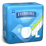 Absorbent Underwear FitRight® Extra Pull On with Tear Away Seams Adult Large Unisex Disposable Moderate Absorbency