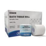 Toilet Tissue Pure Ply White 2-Ply Standard Size Cored Roll 500 Sheets 4 X 4 Inch