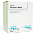 DermaRite® Gauze Adhesive Dressing, White, Sterile, 3-3/5 x 4 inch