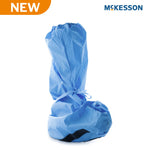 Boot Cover McKesson One Size Fits Most Knee High Foam Traction Strip Sole Blue NonSterile