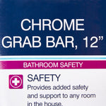 drive™ Chrome Knurled Grab Bar, 12 Inch