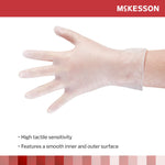 McKesson Confiderm® Vinyl Exam Glove, Large, Clear