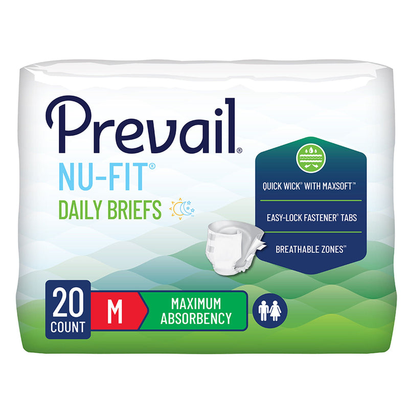 Prevail® Nu-Fit® Daily Briefs, Maximum Absorbency, Medium