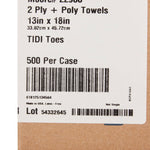 McKesson Nonsterile White / Blue Cartoon Toes Procedure Towel, 13 x 18 Inch