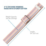 Posey® Gait Belt, Nickel Buckle, Pastel Striped, 54-Inch Length
