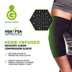 Green Drop Compression Elbow & Calf Sleeve Large/ X-Large