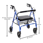 McKesson Bariatric Blue Folding Steel Four-Wheel Rollator