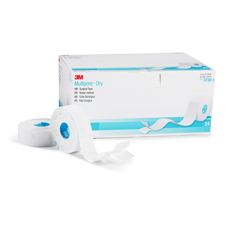 3M™ Multipore™ Dry Dressing Retention Tape w/ Liner, 1 Inch x 5-1/2 Yard, White