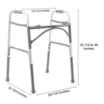 McKesson Steel Bariatric Folding Walker, 32.5 – 39 Inch Height