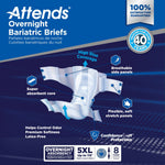 Attends® Overnight Bariatric Briefs, 5X-Large