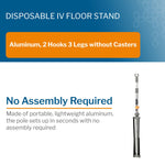 McKesson IV Pole, Three Legs, Two Hooks