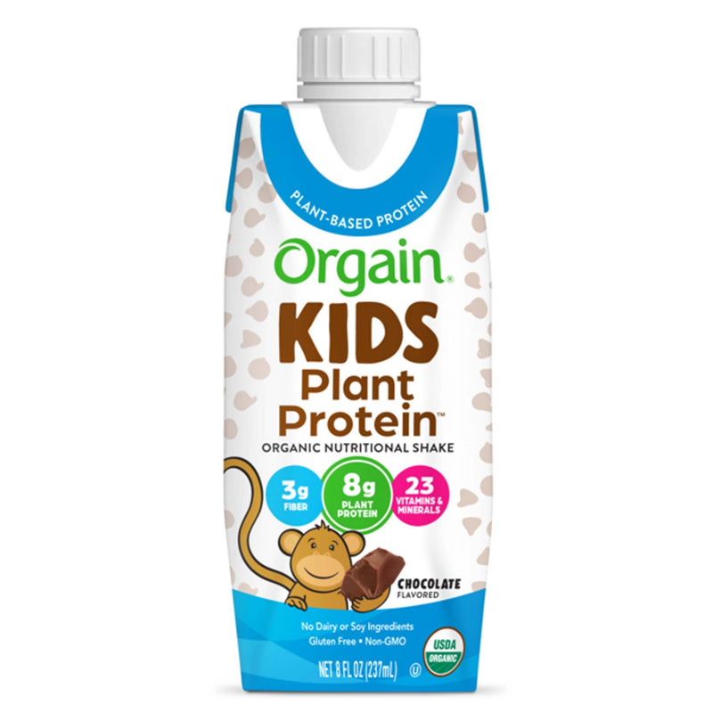 Pediatric Oral Supplement Orgain® Kids Plant Protein™ Organic Nutritional Shake Chocolate Flavor 8 oz. Carton Liquid Protein