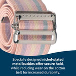 Posey® Gait Belt, Nickel Buckle, Pastel Striped, 54-Inch Length