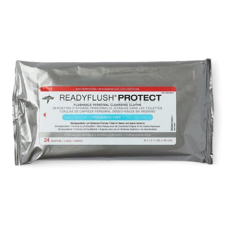 Flushable Personal Wipe ReadyFlush® Protect Soft Pack Dimethicone Unscented 24 Count